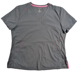 Koi Lite Gray Philosophy Slim Fit Performance Scrub Top Women's XL